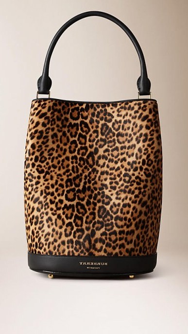 Burberry leopard print bucket bag ~ autumn bags ~ designer handbags - flipped