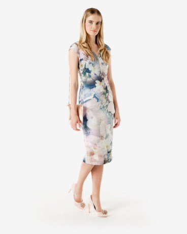 Ted Baker AMILY Tile Floral Geo Midi Dress – as worn by Susanna Reid on Good Morning Britain, 22 September 2015. Celebrity fashion | flower print dresses | what celebrities wear - flipped