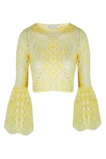 Oxygen Boutique – ALEXIS Vito Aurora Lace Crop Top. Cropped fashion | bell sleeved tops  # - flipped