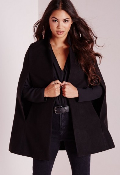 Missguided wool blazer cape in black. Womens coats | autumn-winter outerwear | on-trend capes