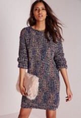 Missguided mixed yarn jumper dress. autumn / winter dresses – knitted fashion – womens knitwear