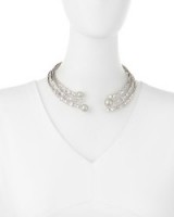 Alexis Bittar Pearly Stacked Hinge Collar Necklace – statement jewellery – designer collars – eye-catching necklaces – occasion jewelry