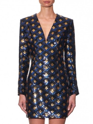 BALMAIN All-over sequined mini dress ~ embellished occasion dresses ~ designer clothes ~ luxury fashion - flipped