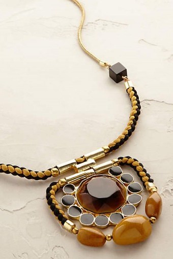 Luxe style fashion jewellery ~ BLANK amber pendant necklace. Luxury looking necklaces ~ large pendants - flipped
