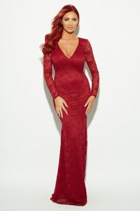Amy Childs Sherry maxi dress – as worn by Amy Childs at the London Lifestyle Awards, 28 October 2015. Celebrity fashion | long evening dresses | what celebrities wear - flipped