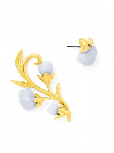 Olivia Palermo x Bauble Bar Anderson Ear Crawler Set. Floral ear cuffs | celebrity fashion jewellery | flower earrings - flipped