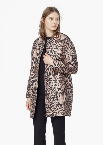 MANGO animal print coat. Autumn / winter fashion – womens coats – printed outerwear