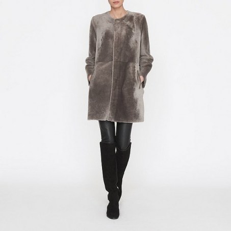 L.K.Bennett Anthea Shearling Coat brown/mocha. Luxury winter coats ~ warm fashion ~ fur - flipped