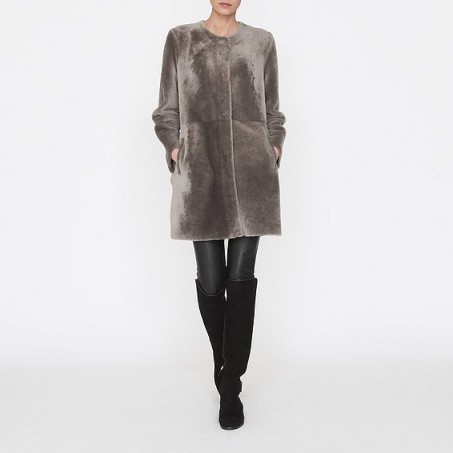 L.K.Bennett Anthea Shearling Coat brown/mocha. Luxury winter coats ~ warm fashion ~ fur
