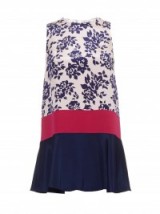 MARY KATRANTZOU Antona Rosario-print sleeveless mini dress pink/navy. Designer dresses ~ floral prints ~ luxury fashion
