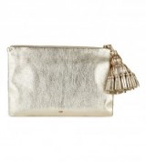 ANYA HINDMARCH Georgiana metallic-leather clutch – designer evening bags – gold metallics – occasion handbags – party accessories