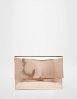 Affordable luxe…ASOS Metallic Fold Over Clutch Bag copper. Luxury looks ~ occasion bags ~ evening handbags