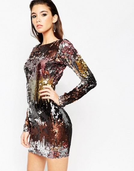 ASOS NIGHT Embellished Ombre Mini Dress. Sequined party dresses – embellished evening wear – going out glamour – sequins