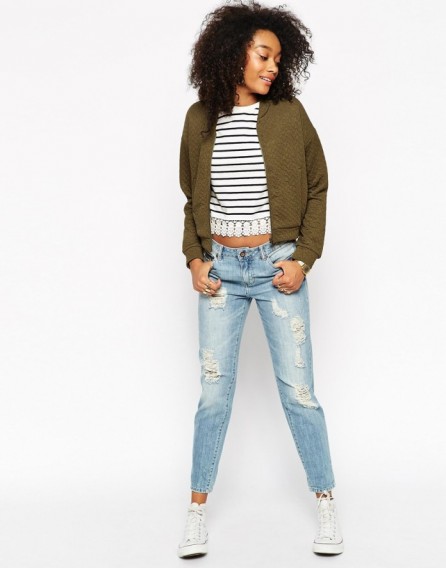 ASOS Premium Quilted Bomber in khaki. Womens casual jackets | weekend fashion