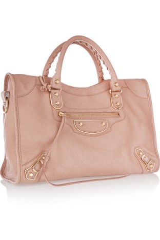 BALENCIAGA Holiday Collection City medium textured-leather tote rose. Luxury handbags | designer bags