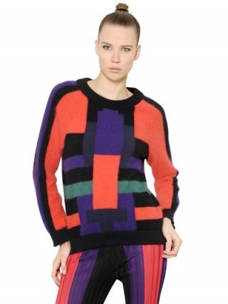 BALMAIN COLOR BLOCK ANGORA SWEATER. Womens luxury jumpers | designer sweaters | winter knitwear | knitted fashion - flipped