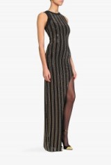 BALMAIN crystal embellished crepe maxi dress ~ designer occasion gowns ~ long evening dresses ~ womens luxury clothes ~ crystal embellishments