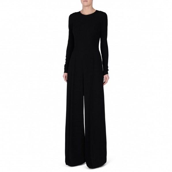 Stella McCartney BLACK ARIANA ALL-IN-ONE – as worn by Kris Jenner out in Paris, 4 October 2015. Celebrity fashion | what celebrities wear | designer jumpsuits | star style - flipped