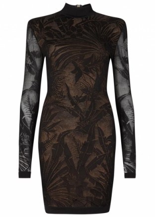 BALMAIN Black mesh mini dress ~ luxury occasion dresses ~ designer evening wear - flipped