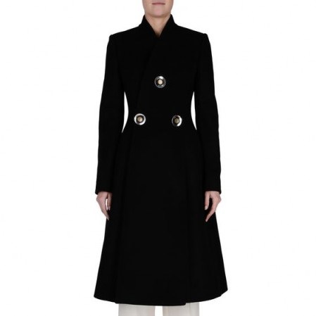 Stella McCartney Black Penrose Coat. Womens designer coats – winter outerwear – luxury tailored fashion - flipped