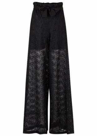 OSMAN Black wide-leg lace trousers ~ dream trousers ~ designer fashion - flipped
