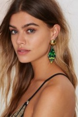 Boa Drop Earrings green. Animal prints | fashion jewellery | statement jewelry | snake print