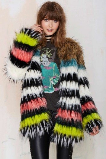 Bohème Total Softy Faux Fur Coat. Winter coats – multicoloured jackets – warm fluffy outerwear