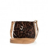 River Island Brown leather leopard print saddle handbag. Animal prints – shoulder bags – handbags