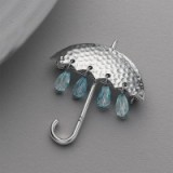 Rainy day brooch. Umbrella brooches – crystal jewellery