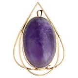 Sharon Mills Vintage 9ct Yellow Gold Amethyst Pear Shaped Broach, Purple – 20th century brooches – amethysts – jewellery – accessories