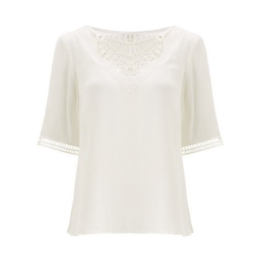 Somerset by Alice Temperley Embroidered Silk Top in cream – as worn by Holly Willoughby on This Morning, 30 September 2015. Celebrity fashion | womens tops | designer blouses | what celebrities wear