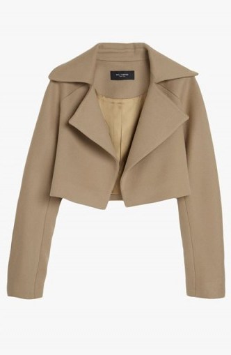 DEREK LAM Crop Jacket in Camel – as worn by Tamara Ecclestone out in London, 13 October 2015. Celebrity fashion | designer cropped jackets | what celebrities wear - flipped