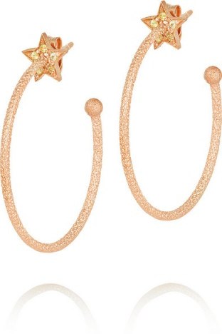 CAROLINA BUCCI Shooting Star 18-karat rose gold sapphire earrings. Fine jewellery | hoop earrings | yellow sapphires - flipped