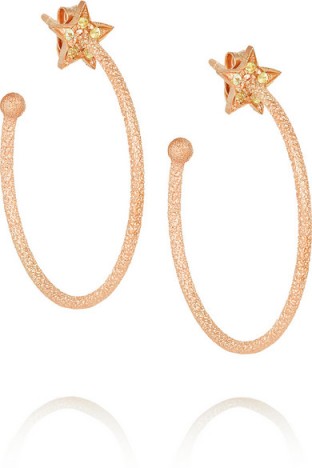 CAROLINA BUCCI Shooting Star 18-karat rose gold sapphire earrings. Fine jewellery | hoop earrings | yellow sapphires