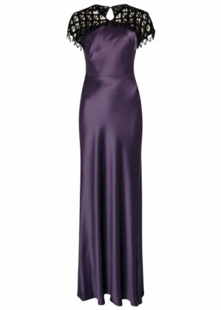 CATHERINE DEANE Clarissa purple beaded satin gown ~ dream gowns ~ occasion dresses ~ designer fashion - flipped