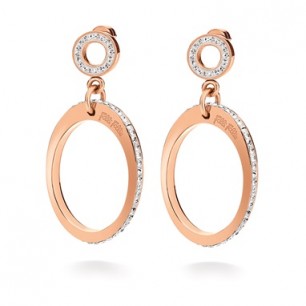 Folli Follie – CLASSY EARRINGS rose gold ~ hoop earrings ~ crystal jewellery ~ evening & party accessories