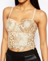 Club L Metallic Bustier in light metallic gold. Womens crop tops | strappy lace bustiers | going out fashion | evening wear