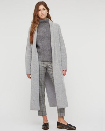 JIGSAW Rib Collar Boiled Wool Coat grey. Winter coats | autumn outerwear | womens fashion | stylish clothing - flipped