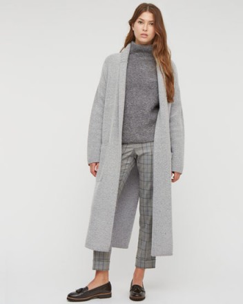 JIGSAW Rib Collar Boiled Wool Coat grey. Winter coats | autumn outerwear | womens fashion | stylish clothing