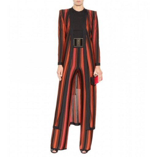 BALMAIN Printed trousers ~ striped heavy knit pants ~ designer clothes ~ luxury fashion - flipped