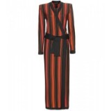 BALMAIN Striped longline cardigan ~ long stripe cardigans ~ designer clothes ~ luxury fashion