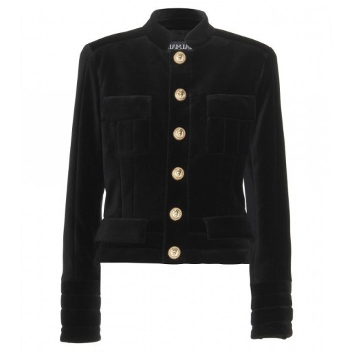 BALMAIN Cropped velvet jacket ~ designer jackets ~ crop style ~ luxury fashion - flipped