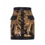 BALMAIN Crystal-embellished mini skirt ~ luxury skirts ~ designer clothes ~ beaded fashion ~ black & gold