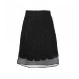 GIAMBATTISTA VALLI Bouclé skirt ~ black designer skirts ~ chic style ~ stylish ~ sheer hem ~ scalloped detail