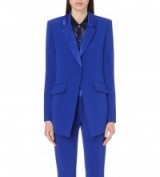 DIANE VON FURSTENBERG Smoking crepe jacket cobalt blue – as worn by Nicole Scherzinger leaving the Today Show in New York City, 20 October 2015. Celebrity fashion | designer suit jackets | what celebrities wear | star style.