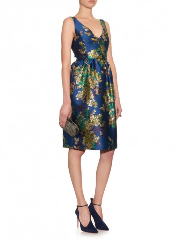 ERDEM Dora metallic floral-jacquard dress ~ designer clothes ~ luxury fashion ~ occasion dresses