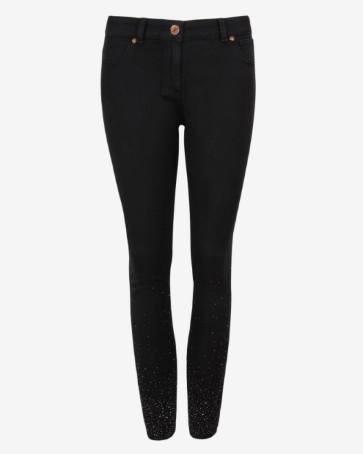 TED BAKER – LAMIRA Embellished skinny jeans black ~ weekend fashion - flipped