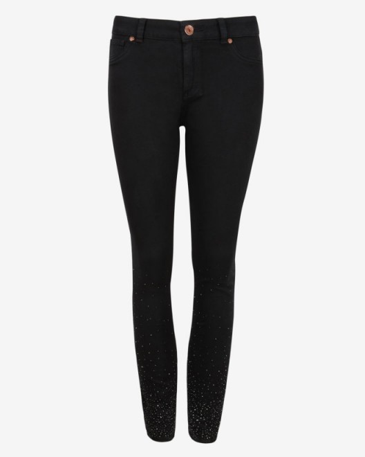 TED BAKER – LAMIRA Embellished skinny jeans black ~ weekend fashion