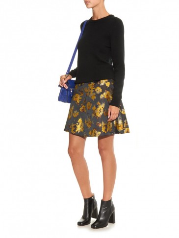 SPORTMAX CODE Eva skirt ~ metallic skirts ~ A-line style ~ floral jacquard ~ stylish