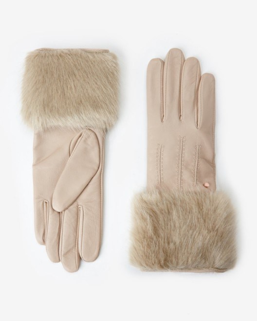 TED BAKER – JANIA Faux fur leather gloves - flipped